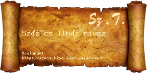 Szűcs Tibériusz névjegykártya